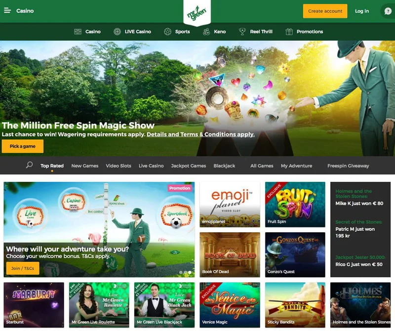 Mr Green Casino mobile gaming experience